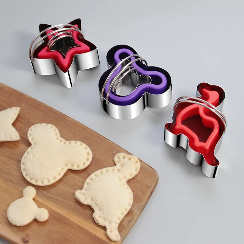 3pcs DIY 쿠키 커터 세트 어린이 샌드위치 커터 및 실러 세트