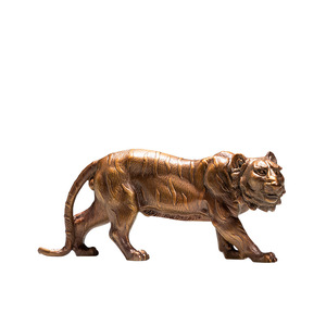 Ornement en laiton Tigre des années du Cuivre et de l'Or, artisanat en métal fait à la main, décoration murale, figurine animale du zodiaque chinois - Product Image 1