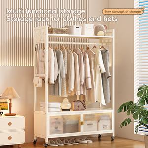 Estante de Almacenamiento Moderno para Muebles del Hogar de Gran Capacidad con Ruedas Universales, Perchero Móvil para Sala de Estar - Product Image 2