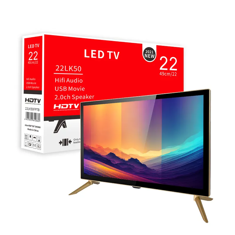 Nueva llegada Marco de color dorado 22 pulgadas 24 pulgadas LCD TV Venta al por mayor FHD 1080p mejor LED TV para la venta