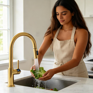 <span class=keywords><strong>Robinet</strong></span> de cuisine extractible à levier unique, économiseur <span class=keywords><strong>d</strong></span>'<span class=keywords><strong>eau</strong></span>, anti-brûlure, avec affichage numérique de la température et rotation à 360° pour évier de cuisine - Product Image 4