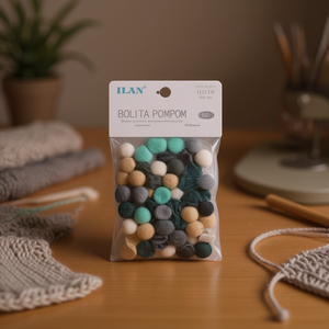 Ilan Bolita Pompom 1.5cm Colore Morandi 60pz Decorazione per Abbigliamento - Product Image 3