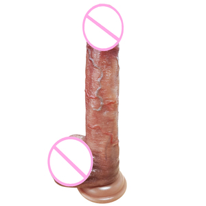 Lu adulto morbido femminile masturbatore vibrazione riscaldamento del pene Dildo fatto di Gel di Silicone liquido eccitando giocattoli sessuali - Product Image 5