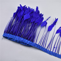 Vente en gros de plumes de canard teintées vertes rayées de 15-20 cm, garniture en plumes pour robe, jupe, artisanat, plumes décoratives, plumes véritables