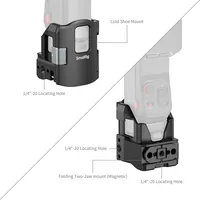 Support pliable à deux griffes intégré pour cage en alliage d'aluminium Insta360 Luna Pro / Luna Ultra avec trous de fixation 1/4"-20 et griffe porte-accessoire