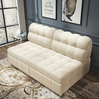 Sofá Cama Doble Reclinable Moderno, Tapizado en Tela Negra, Relleno de Algodón Modular, Multifuncional, Extensible, Plegable para Sala de Estar o Dormitorio