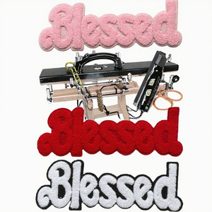 Parche Bordado Termoadhesivo BLESSED, Letra de Tela para Decorar Chaquetas y Prendas Exteriores, Material de Resina - Product Image 3
