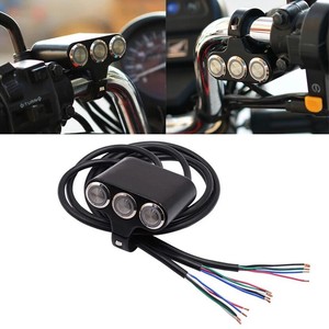 Interrupteur étanche pour moto et scooter Skyearth, 22 mm, acier inoxydable, lumière rouge et bleue, universel pour le contrôle des phares et des feux antibrouillard - Product Image 4