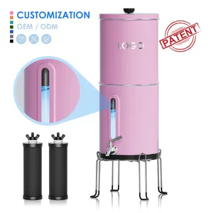 Global Patent Protected Design Countertop 304 Stainless Steel Gravity Fed Water Filter System Gravity Water Filter System