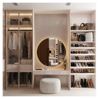 Système de dressing de luxe avec portes vitrées et éclairage LED pour dressing intégré