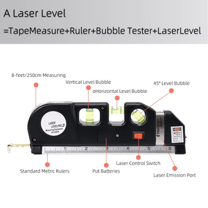 Factory Mini Portable <b>Laser</b> Leveler,High Precision Bubble <b>Laser</b> Measuring <b>Level</b> Ruler ABS Housing Wall Hanging Tile Construction - Product Image 5