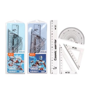 Little Fish Triangular Ruler Set 10cm 45 Degree 30 Degree Student Drawing Geometry <b>Tool</b> Transparent Scale Ruler - Product Image 4