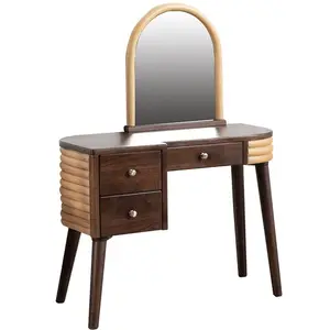Homestay style designer creative solid wood imported agate rattan bedroom dresser set