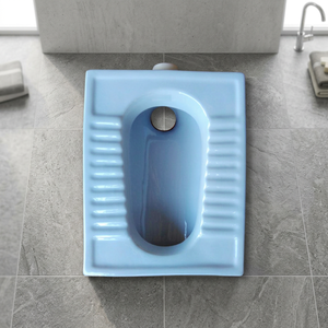 Casserole accroupie en céramique bleu ciel rustique Orissa-Toilette de WC de qualité d'exportation au meilleur prix FOB de l'Inde - Product Image 2