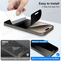 Fourniture d'usine d'origine 360 degrés 4 voies anti-espionnage Film de protection d'écran de confidentialité pour iPhone 15 Pro Max
