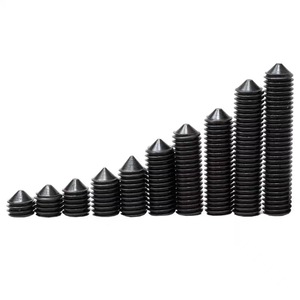 Black Internal Hex Pointed Set Screws Metric DIN914 Grade 12.9 Carbon Steel Standard Thread For Industrial Use - Product Image 1