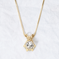 Kalung Liontin Moissanite Bulat Perak Sterling 925 untuk Wanita (1 karat 2 karat 3 karat) Kalung Batu Permata Klasik dengan Sertifikat GRA