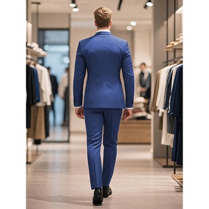 Trajes de Negocios para Hombre, Sofisticados, de 3 Piezas, Estilo Italiano, Corte Slim Fit, 100% Algodón, Antiarrugas, Transpirables, Resistentes al Viento, Tela Serge - Product Image 6