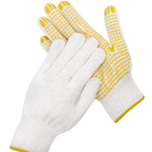 Guantes de Trabajo Negros con Puntos, Económicos, de PVC y Algodón Tejido, para Protección de Manos en la Construcción - Product Image 4