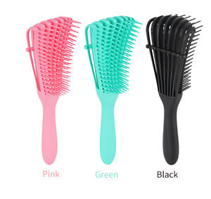 10pcs Custom Logo <b>Scalp</b> Massager Hair <b>Brush</b> Set for Women Barber Salon Edge <b>Brush</b> with ABS Nylon Handle Paddle Shape Ventilation - Product Image 3