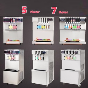 Thương mại năm vòi phun đầu ý Creme 4 <span class=keywords><strong>5</strong></span> 6 7 bảy hương vị mềm phục vụ máy làm kem với <span class=keywords><strong>5</strong></span> hương vị xử lý một glace Maker - Product Image 2