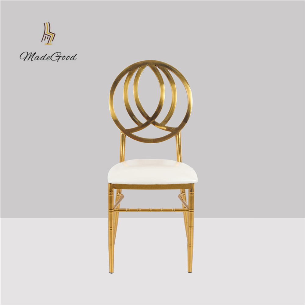 Golden Stainless Steel Frame and White PU Cover
