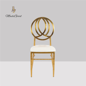 MGS2020009 Terra Posteriore In Acciaio Inox Dorato Banchetto di Nozze Sedia Da Pranzo - Product Image 1