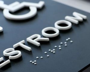 Nouvelles Plaques de Porte Personnalisées 2026 en Acier Inoxydable pour Toilettes Intérieures <span class=keywords><strong>avec</strong></span> Braille – Décoration et Publicité - Product Image 1