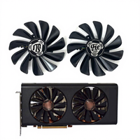 Ventilateurs de refroidissement pour carte graphique XFX RX 5500XT/5600XT/5700/5700XT Thicc II Pro Series Desktop AB0281 95mm 4Pin Roulement en alliage 21dBA