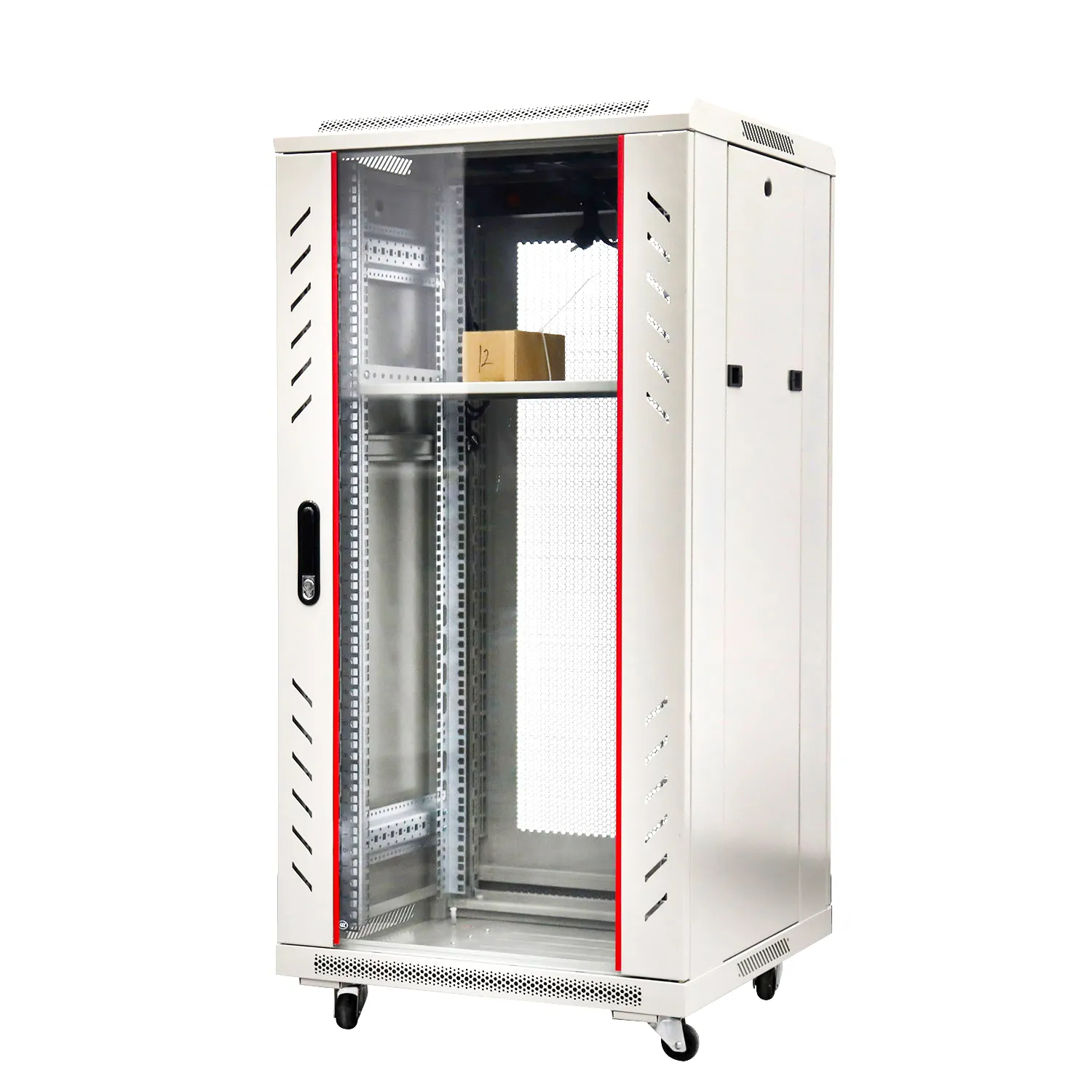 Rak Server 18u 22u 27u 32u 37u 42u 47u 19 inci kabinet jaringan SPCC Cold Rold Steel kabinet standar dipertebal