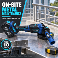 Meuleuse d'angle industrielle sans fil sans balais 21V 500W avec disque de 4 pouces, kit 2 batteries rechargeables pour découpe de métal portative