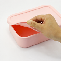 Boîte à lunch en silicone moderne carrée et ronde avec couvercle hermétique, 4 tailles disponibles, compatible micro-ondes, réutilisable, boîte de rangement alimentaire en silicone