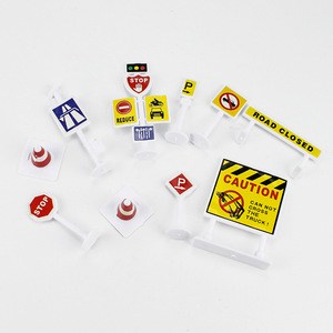 Construction Road Signs Cake Toppers Plastic Reusable Birthday Decorations - Product Image 3
