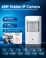 Mini caméra IP 5MP 6MP Objectif 3,7 mm CCTV Sécurité POE Microphone intégré. H.265 P2P Smart AI Détection humaine et des véhicules Prise en charge par HIK NVR