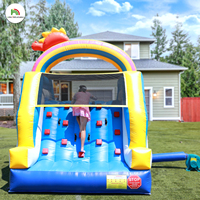 Toboggan aquatique gonflable commercial en PVC 24x11x12FT à double piste avec piscine à éclaboussures et mur d'escalade, souffleur inclus