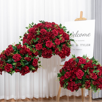 Blauwe Bloembol Hot Selling Rozenboeket Bruiloft Bloemstuk Tafeldecoratie Bloemstuk Koningsblauw Mall Decoratie