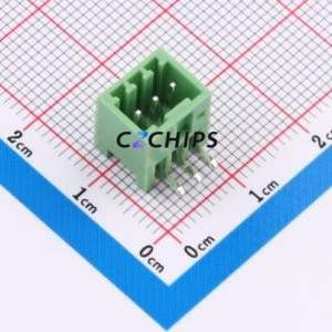 XY2500R-T-2.5-3P Plug-in Terminal Block Bent Lead Through Hole,P=2.5mm Connector Board-to-Board / Socket Closed 1x3P 2.5mm Green - Product Image 1