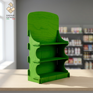 Espositore da banco di qualità verde produzione EUROSUD Made in Italy betulla altezza 70 cm per negozi e supermercati - Product Image 3