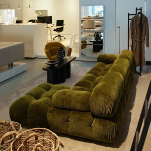 EU Luxury Living Room Modular Tufted Recliner Boucle Fabric Sectional Velvet <b>Bed</b> Customized Color-Mario Bellini Design - Product Image 2