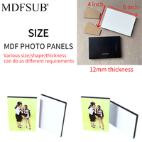 Bingkai Foto MDF Sublimasi Persegi Panjang Bersertifikat REACH EN71 4x6 inci 12mm Putih Mengkilap Logo Kustom Heat Press MDFSUB
