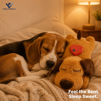 Peluche Cœur Battant pour Chien : Compagnon Apaisant Anti-Anxiété pour Chiots avec Battement de Cœur Simulé pour un Sommeil Réparateur