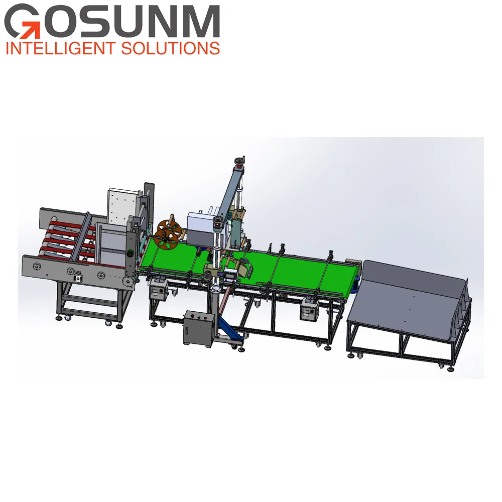 GOSUNM स्वचालित स्टीकर प्लास्टिक गत्ते का डिब्बा सतह पर पेजिंग लेबलिंग मशीन निर्माता