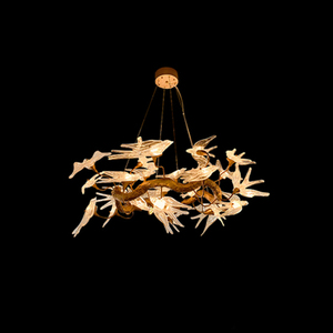 Lampadario a Rami in Rame, Lampada a Sospensione di Lusso in Stile Nordico, Luci Decorative a Forma di <span class=keywords><strong>Rondine</strong></span> e Uccellini - Product Image 5