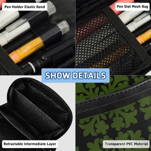 Étui à crayons personnalisé en polyester imperméable avec motif Ulu vert hawaïen, poche en PVC, pour filles et garçons, avec logo personnalisé par sublimation, pour enfants - Product Image 4