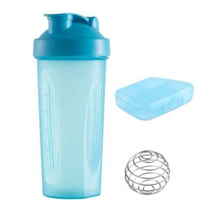 Hot Products Durable Gym Shaker Bottle Plastic Protein Shaker Bottle With <b>Mixing</b> Ball and Pill <b>Box</b> - Product Image 2
