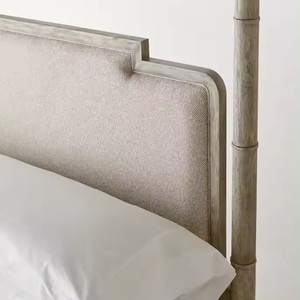 Moderne Slaapkamer Hotel Massief Hout King Queen Size <span class=keywords><strong>Bed</strong></span> Eiken Luifel Houten <span class=keywords><strong>Bed</strong></span> - Product Image 3