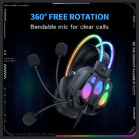 ONIKUMA X89 USB + prise 3.5mm stéréo RGB filaire noir casque de jeu avec microphone pour PC casque à son surround