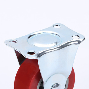 Directional Wheel 2 Inch Maroon Pu Caster Plate Mount For Furniture And Appliances - Product Image 1