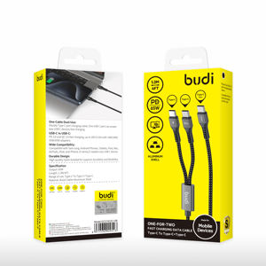 Kabel pengisi daya nilon, kabel pengisian daya Usb Data ponsel Laptop Tipe C ke Tipe C Pd, awet, 1.2m, kepang nilon 2 in 1 65w - Product Image 6