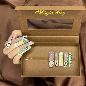 Vente en gros 45mm opulent peinture à la main acrylique ongles faits à la main presse sur élégant brillant <span class=keywords><strong>maison</strong></span> <span class=keywords><strong>faux</strong></span> ongles ensemble avec des outils de <span class=keywords><strong>colle</strong></span> - Product Image 1
